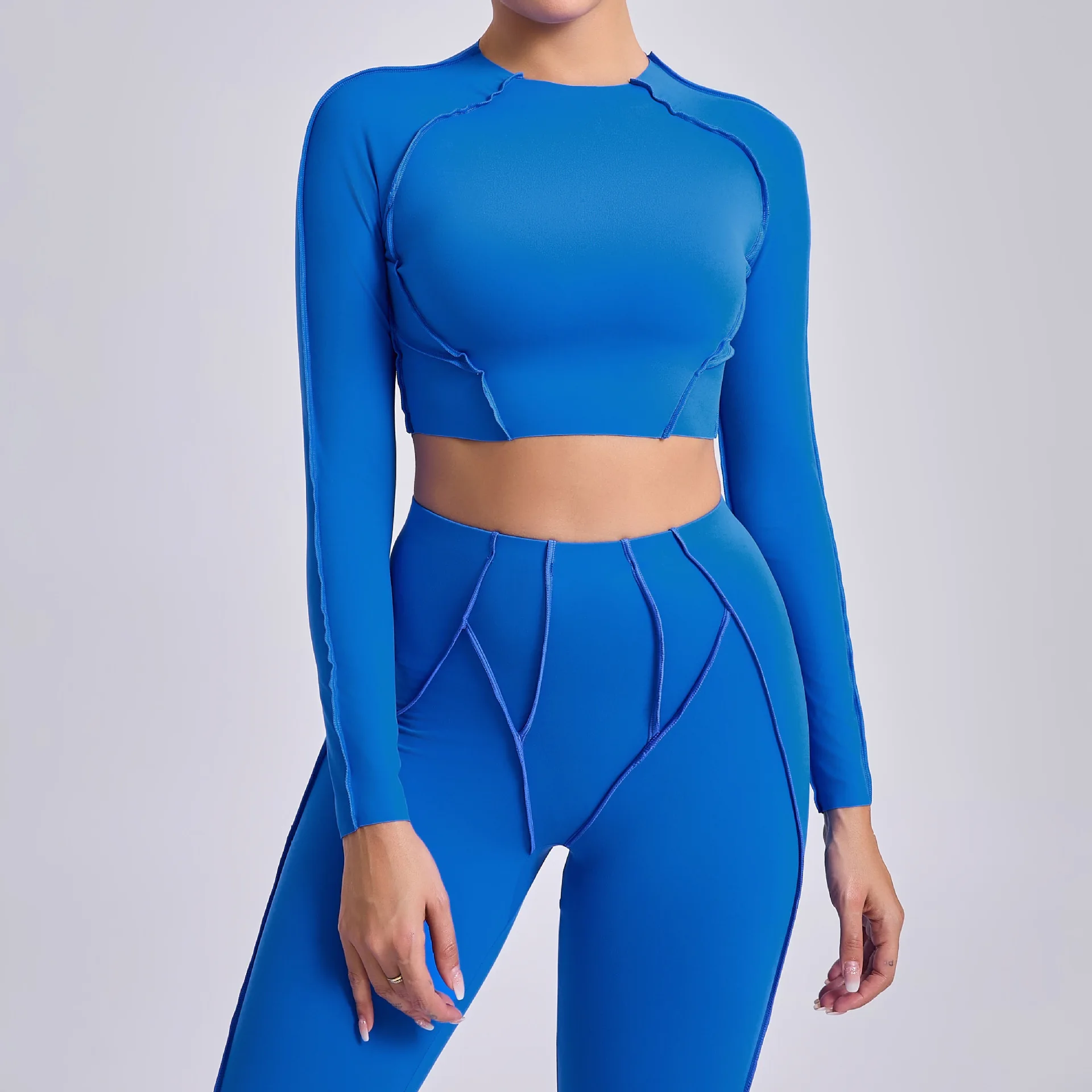 Gym Wear for Women Workout Crop Top Long Sleeve Yoga Shirts Sports Shirts Jogging Tights Fitness Activewear