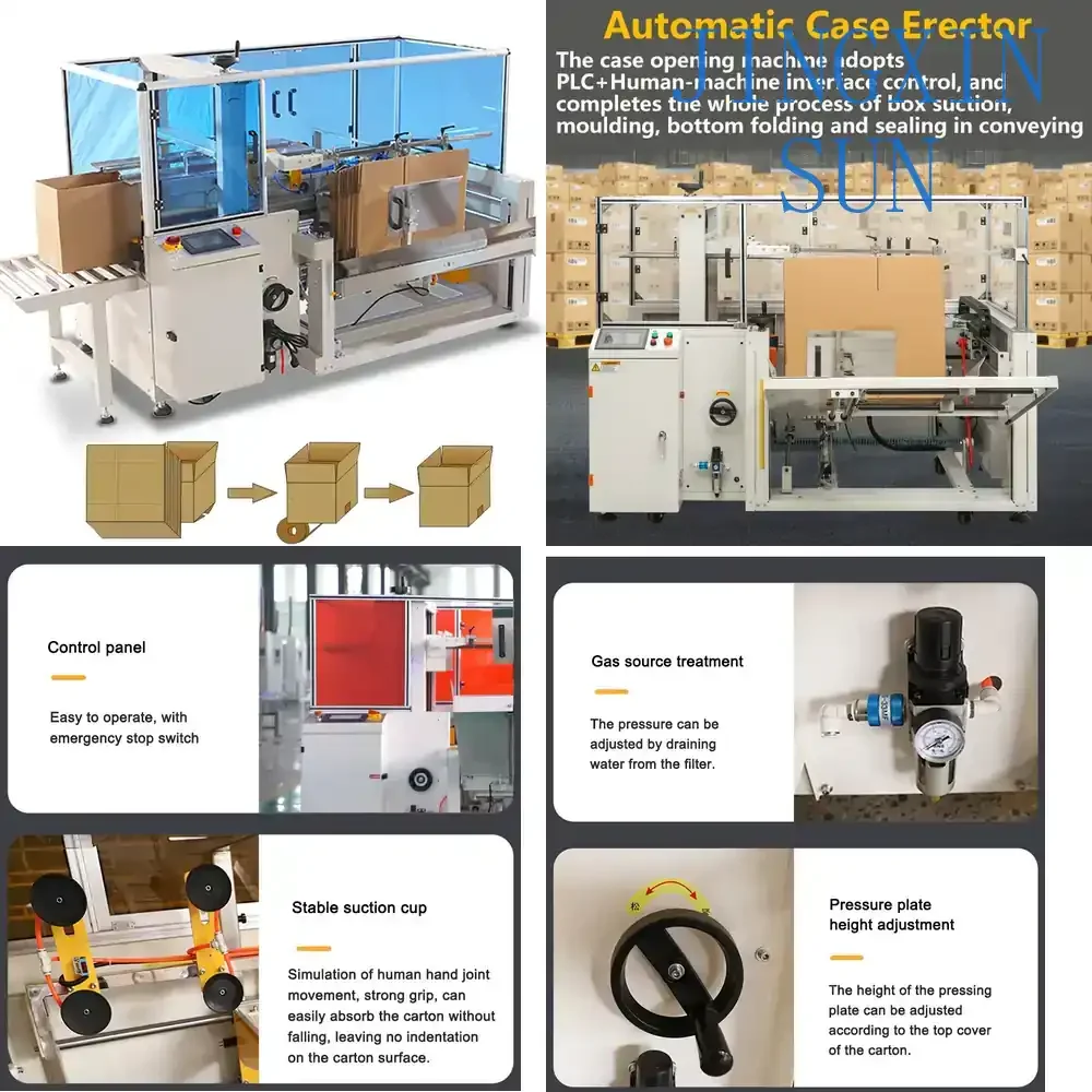 Former Auto Case Packer for Carton Box Sealing Packing Machine Case Erector Automatic Packaging Equipment for Ecommerce