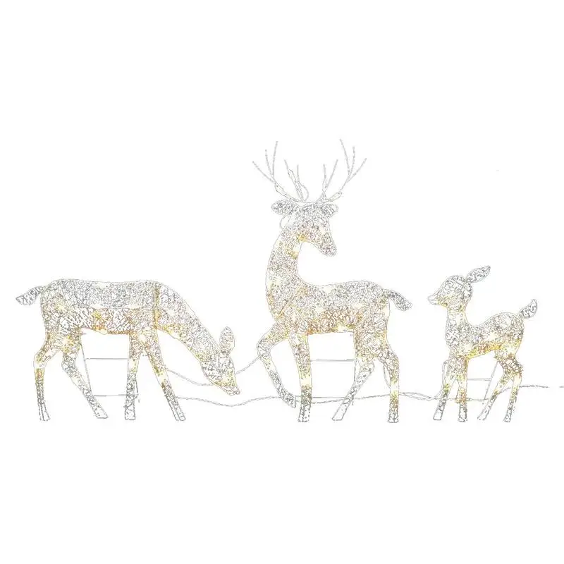 Outdoor Christmas Reindeer With Lights Solar Weatherproof Glowing Elk Ornament For Lawn Outdoor Standing Elk Ornament For Yard