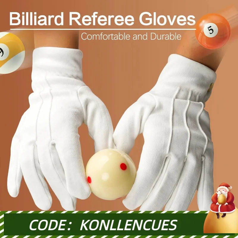 

Professional Competition Referee Gloves, White Billiard Gloves, Pool Snooker Gloves, Comfortable, Professional Blilliards