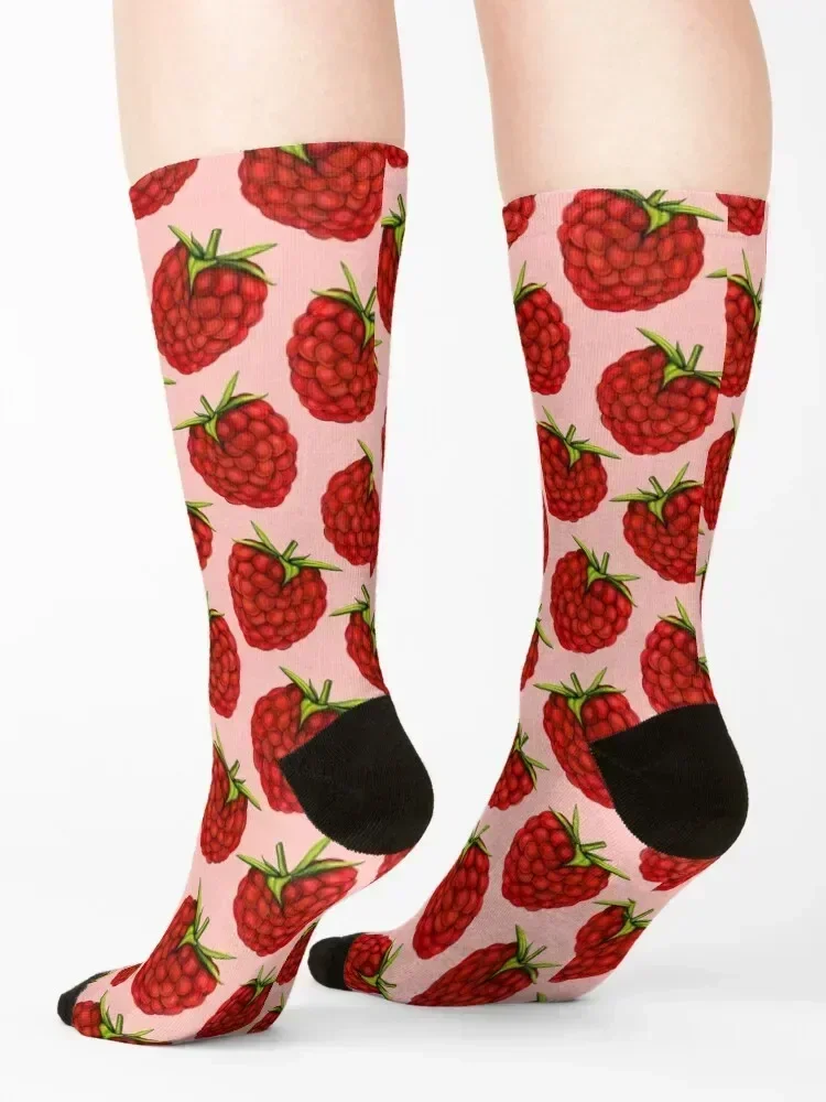 Raspberry Pattern - Pink Socks Lots winter gifts custom sports christmass gift Ladies Socks Men's