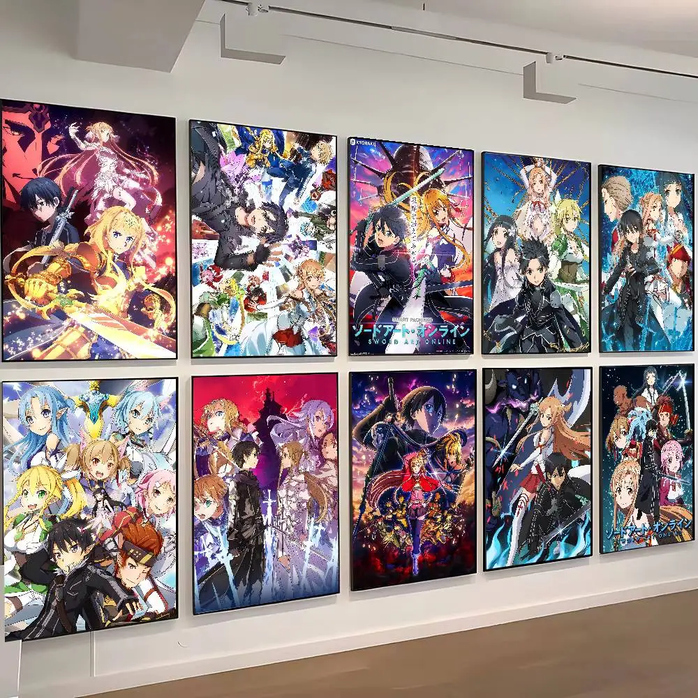 Japanese Anime S-Sword Art Online Gift Frameless Poster Personalized Gift For Lovers Customizable Decorative Home Decor