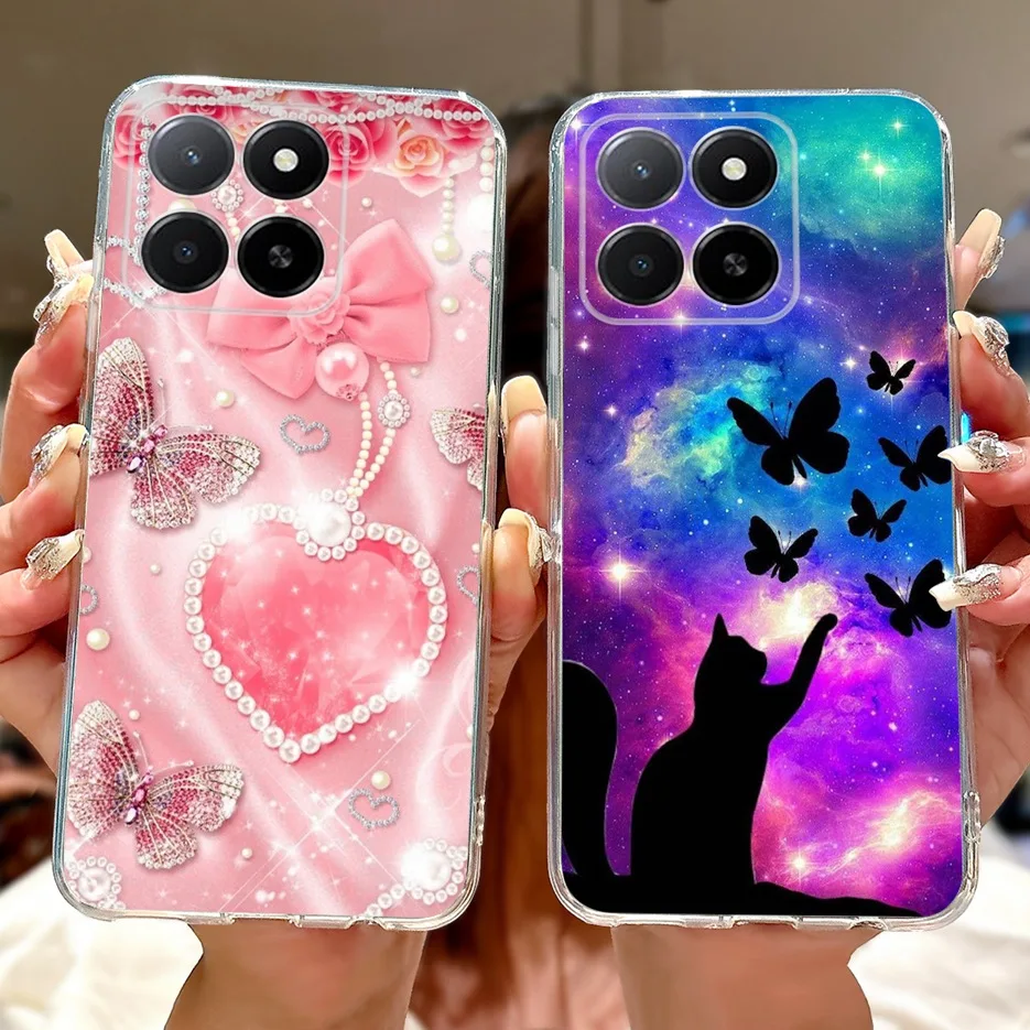 For Honor X5b 4G Case GFY-LX2 Cute Painted Cover Clear Silicone Soft TPU Phone Case For Honor X5b Plus HonorX5b Back Cover Coque