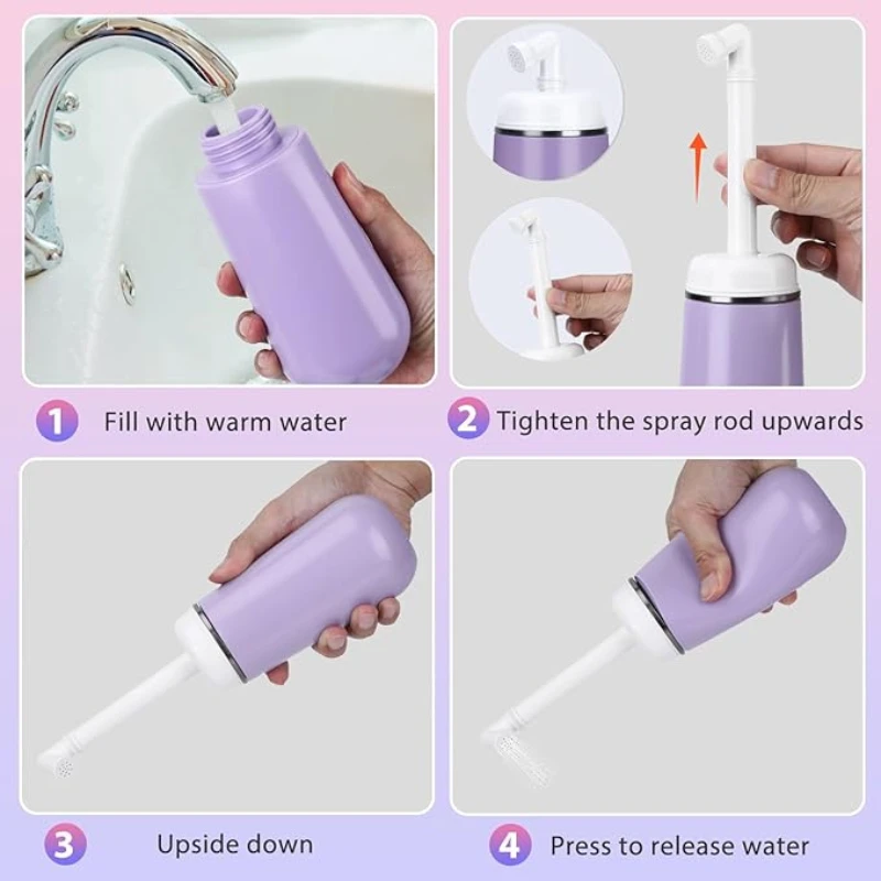 400ML Portable Travel Bidet Irrigator Bottle Pregnant Women Infant Handheld Cleaner Postpartum Recovery Perineal Cleaning Bottle