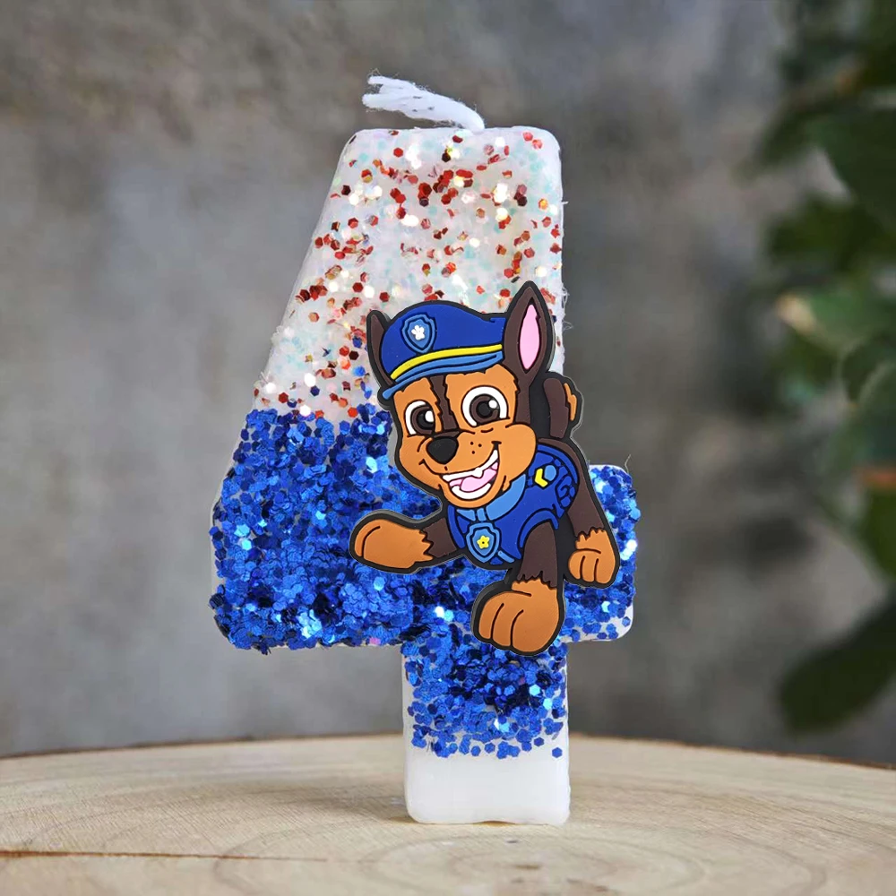 Paw Patrol Kaars 0-9 Nummer Kaars Paw Patrol Stripfiguur Party Cake Plug-in Verjaardagstaart Decoratie Kraamcadeau
