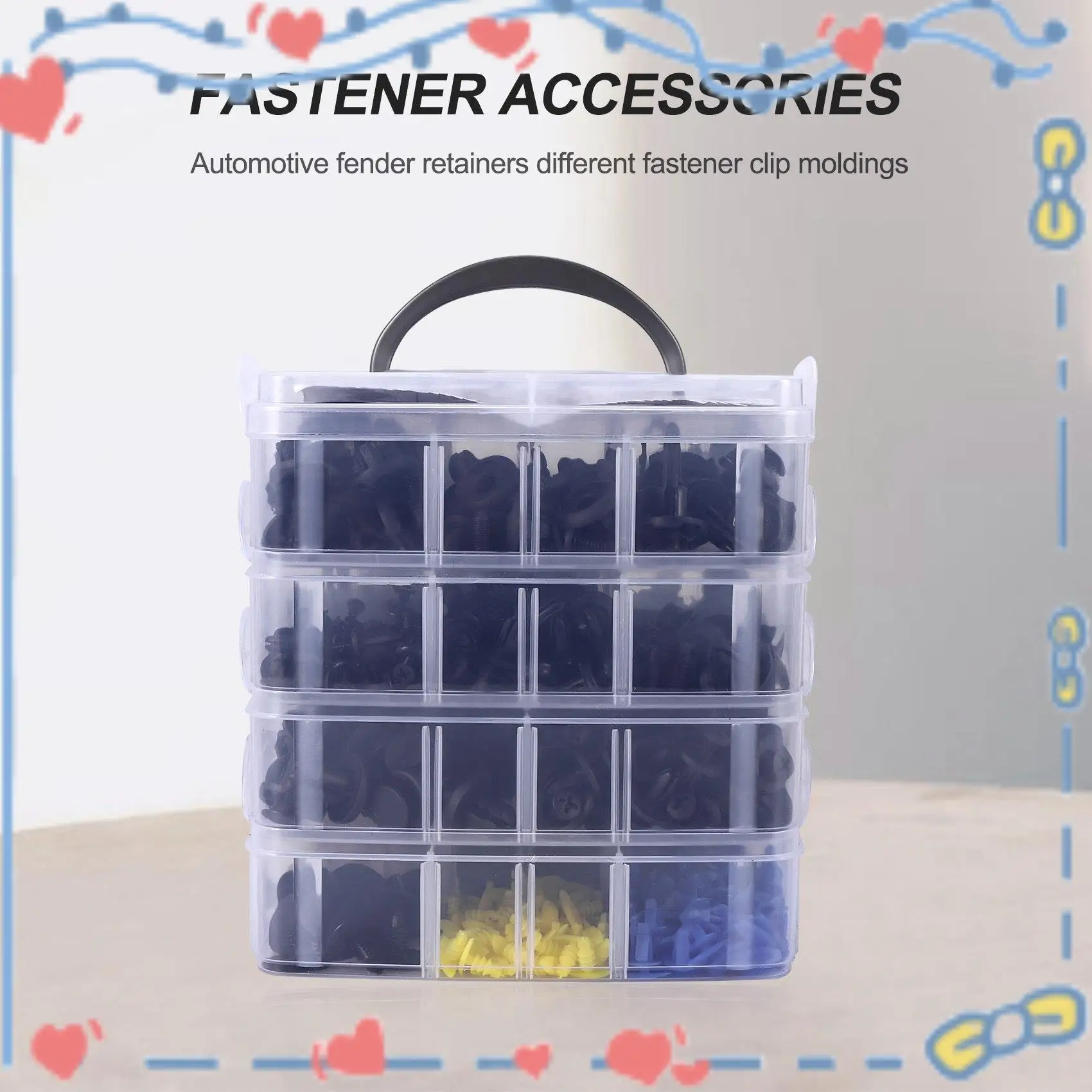 

650 Pcs Plastic Car Fender Retainer Different Fasteners Clip Moulding