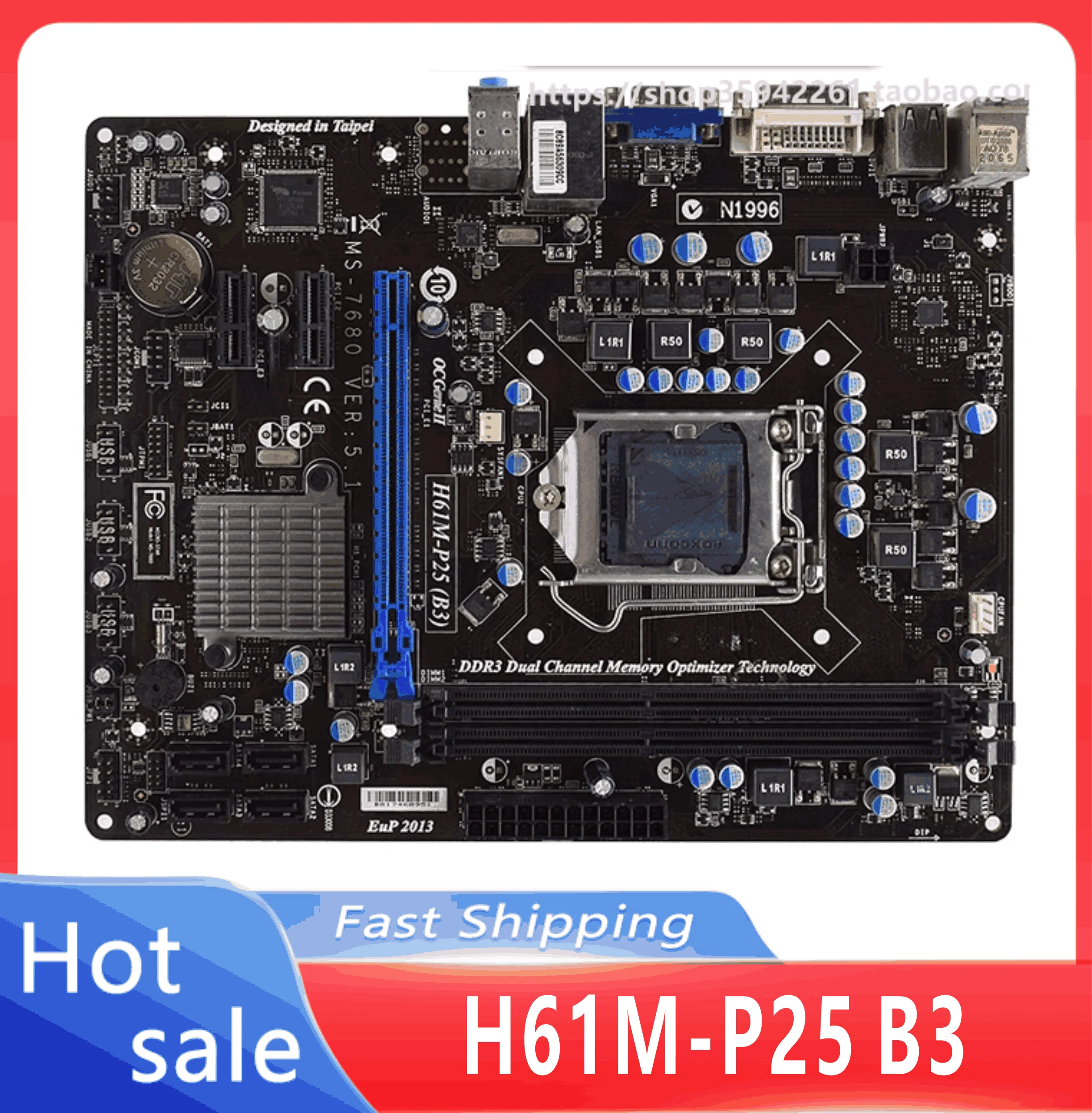 LGA 1155 H61 H61M-P25 B3 DDR3 16GB USB 2.0 SATAII M-ATX For 2nd Gen For Core i3-2125 cpus