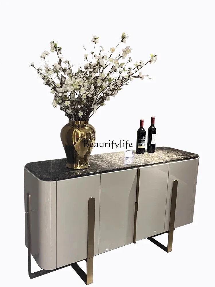 

FG28Italian light luxury solid wood dining side cabinet villa living room home high-end bedroom high cabinet