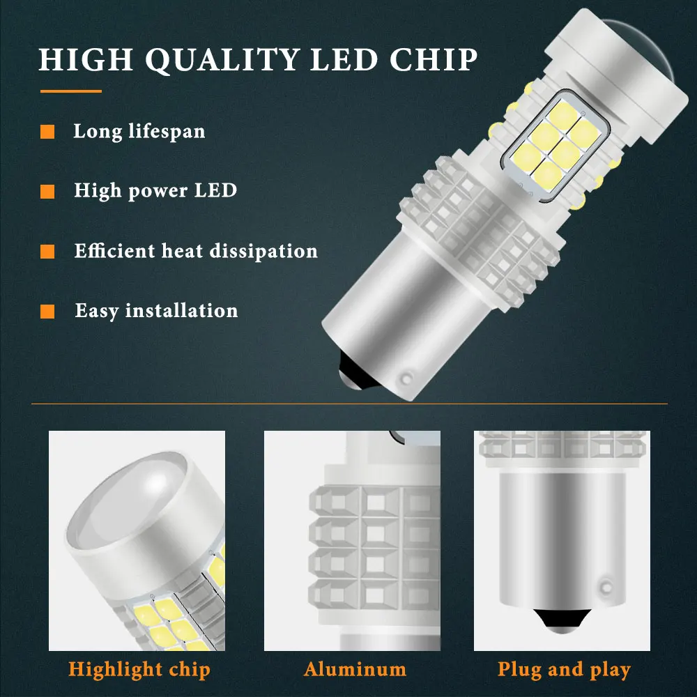 Newest 2x BAU15S PY21W P21W BA15S Led Bulbs 1157 BAY15D Car Turn Signal Light 30 SMD 3030 Chip Backup Reverse Parking Lamp Bulb