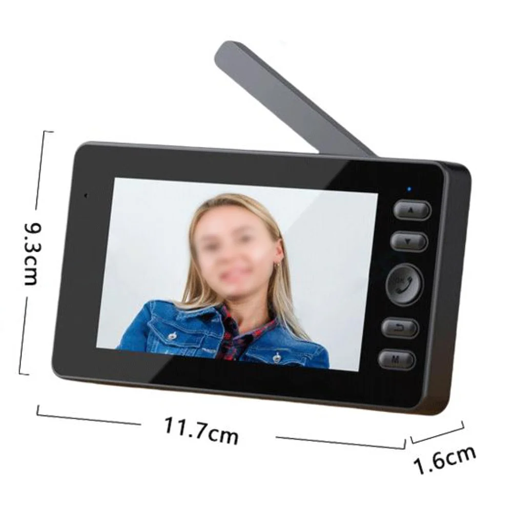 Video Doorbell with 170 Degree Wide Angle Lens and Automatic Recording Support for TF Card with 4 3 Inch Screen