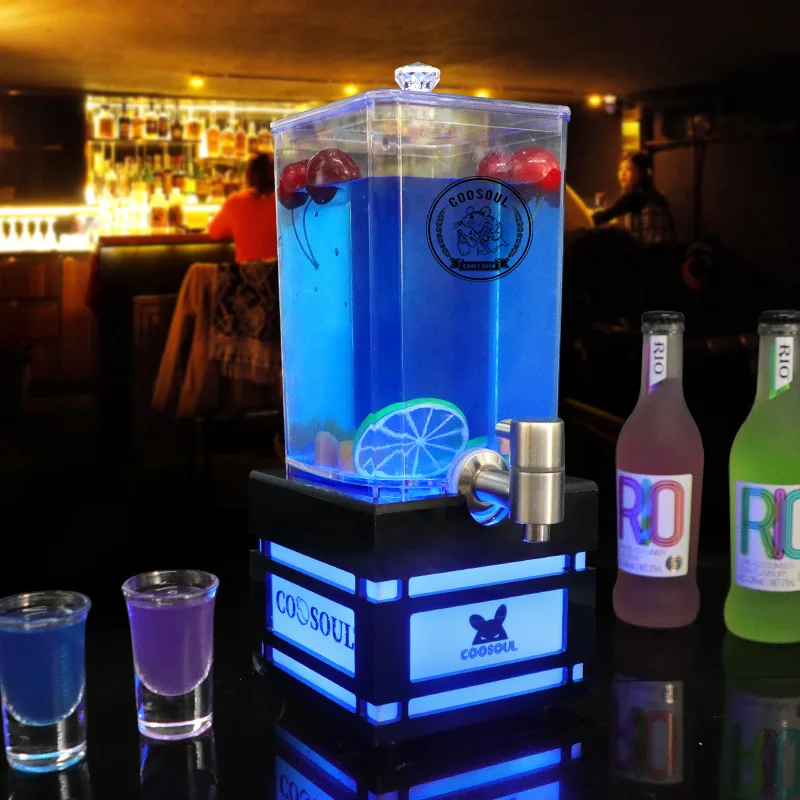 

Manufacturer Wine Cannon Customized Bar Dining Bar Clear Bar Internet celebrity luminous with faucet juice bucket Coke