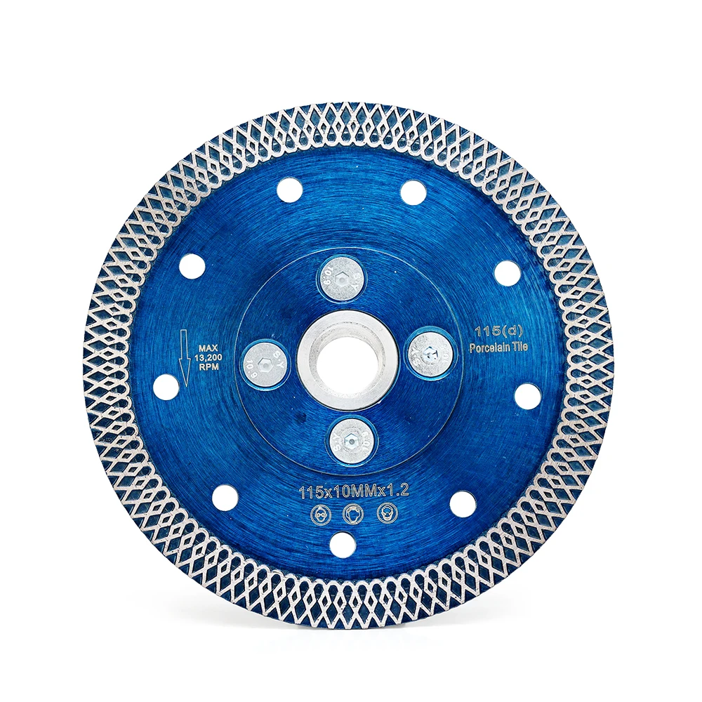 Hojas de sierra para azulejos de diamante, 1 hoja de azulejos Turbo de malla de 4,5 pulgadas con brida de 5/8 "-11 o M14 para azulejos de porcelana, granito y mármol