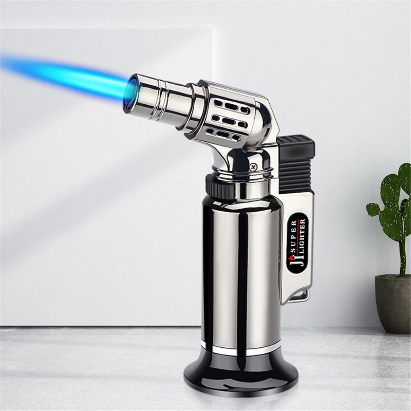 

New Direct Charge Spray Gun Moxibustion Lighter Metal Windproof Welding Gun Blue Flame High Quality Point Cigar Lighter