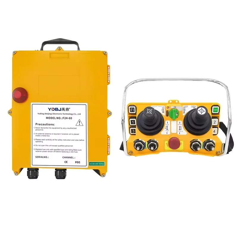 F24 12S Industrial Wireless Remote Control 4 Button Single Speed 433MHz 100m Range Waterproof Shockproof Plastic Housing for