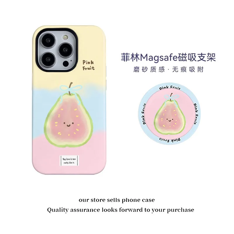 

Cute Yellow Fig Guava Case for IPHONE 17 16ProMax 15 14 13 12 11 PRO Plus XR XS SE Acrylic TPU Two in One Magnetic Phone Cases