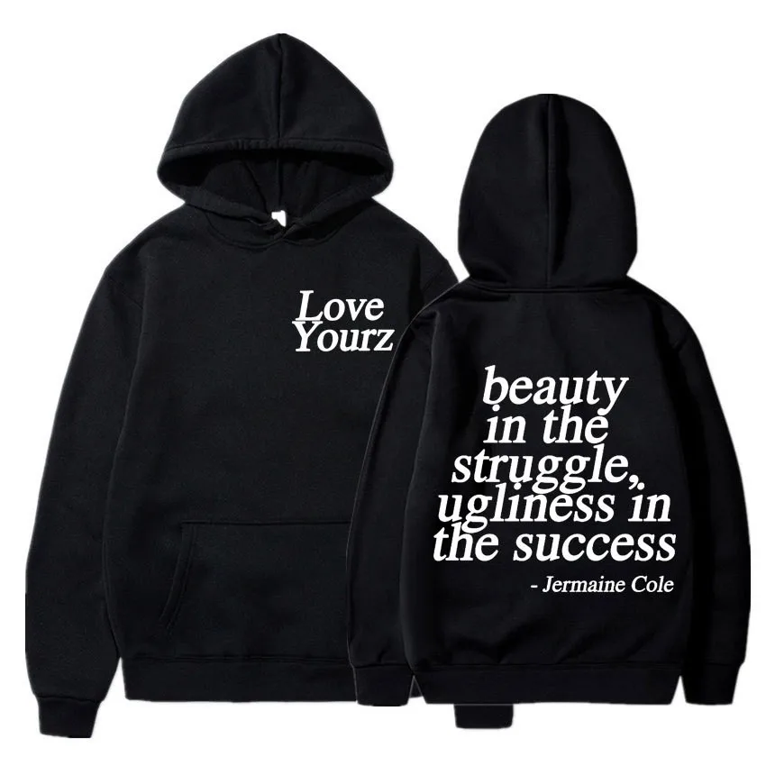 Hoodie estampado J Cole Dreamville, Love Yourz, Tendência da moda, Letras, Vintage