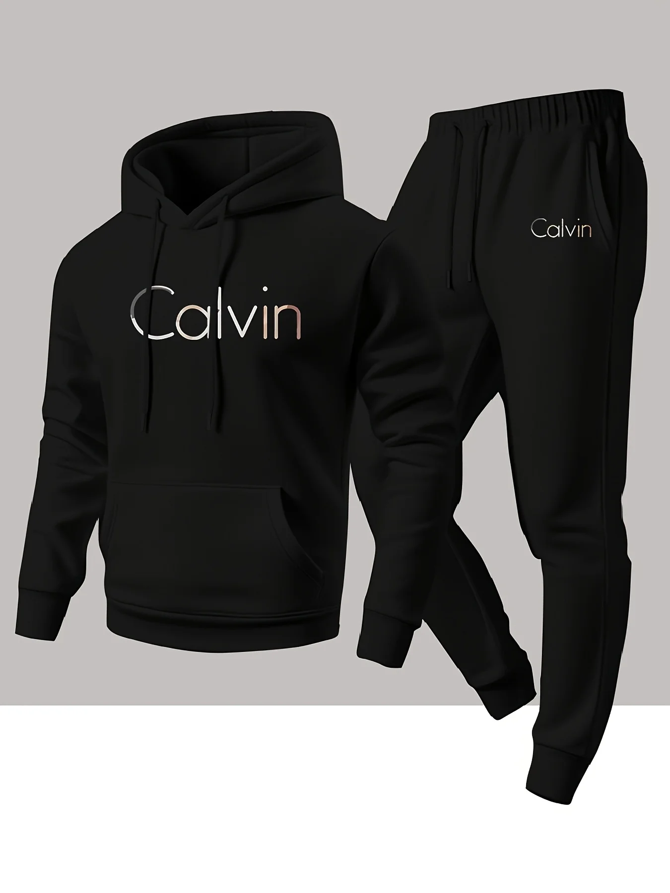 

Новый мужской спортивный костюм Calvin: худи и джоггеры. Комплект для хип-хопа, уличной моды, повседневных тренировок. Модная спортивная одежда для осени и зимы.