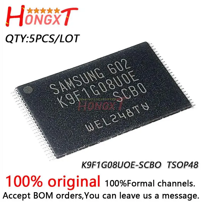 5PCS 100% NEW  K9F1G08UOE-SCBO K9F1G08U0E-SCB0 K9F1G08UOE K9F1G08U0E K9F1GO8UOE-SCBO TSOP48.