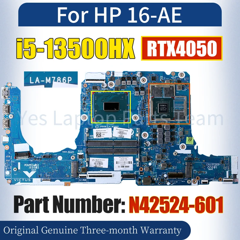 LA-M786P For HP 16-AELaptop Mainboard N42524-601 SRME7 i5-13500HX RTX4050 GN21-X2-K1-A1 3G Notebook Motherboard100％ Tested