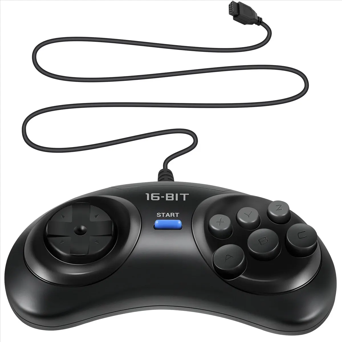 @@HUND-2 Pcs Game Controller for for 16 Bit Handle Controller 6 Button Gamepad for Game Accessories Black