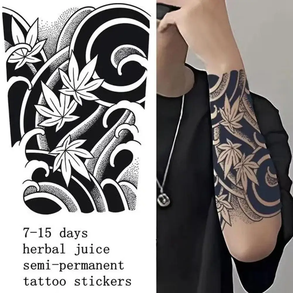 Flower Arm Temporary Tattoo Sticker, Waterproof Magic Tattoo, Lasts To 15 Days Fake Tattoo, Semi Permanent Tattoo