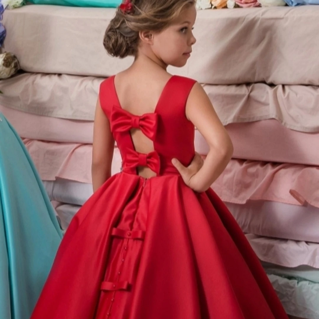 Wedding Party Dress Flower Girl Dress Princess Girl Birthday Dresses Fashion Girl Vintage Dresses