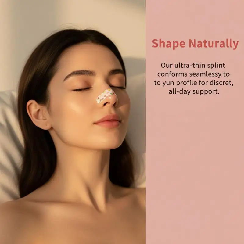 1/10 Pcs Cartoon Pattern Self-shaping Nose Splint Nose Job Adhesive Tape Nose Shape Corrector Provide External Support Fixation