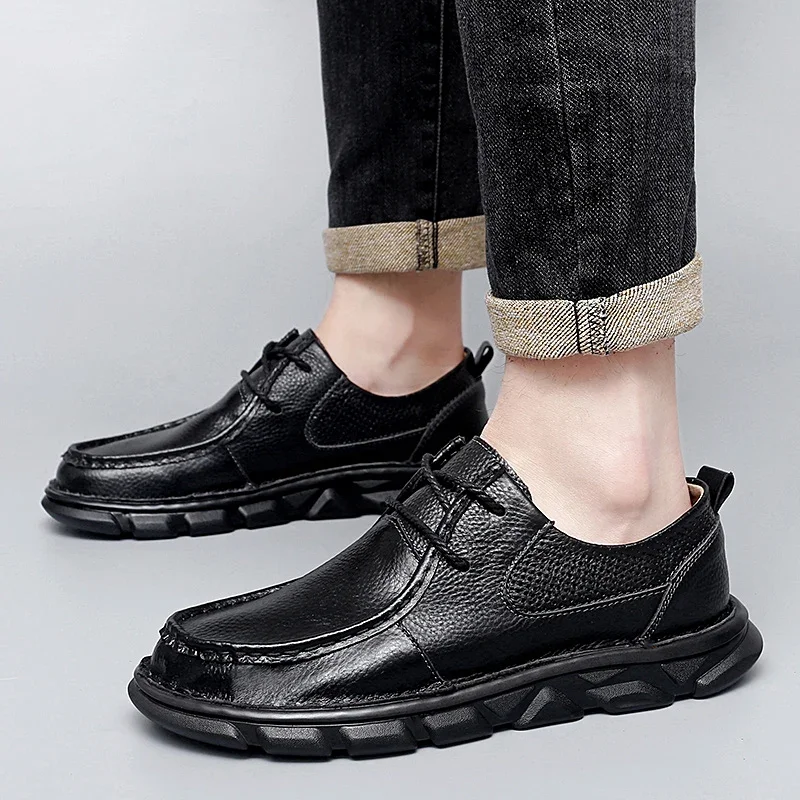 Merk Echte Lederen Heren Casual Schoenen Lichtgewicht Zakelijke Heren Schoenen Comfortabele Heren Rijschoenen Heren Loafers Sneakers