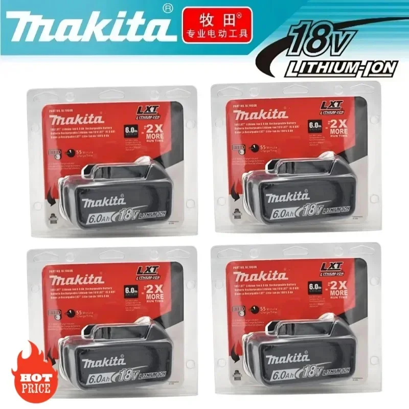 100% Original Makita 18V 6.0Ah Rechargeable Battery for Makita 18V BL1840 BL1840B BL1850 BL1850B BL1830 BL1830B Power Tools