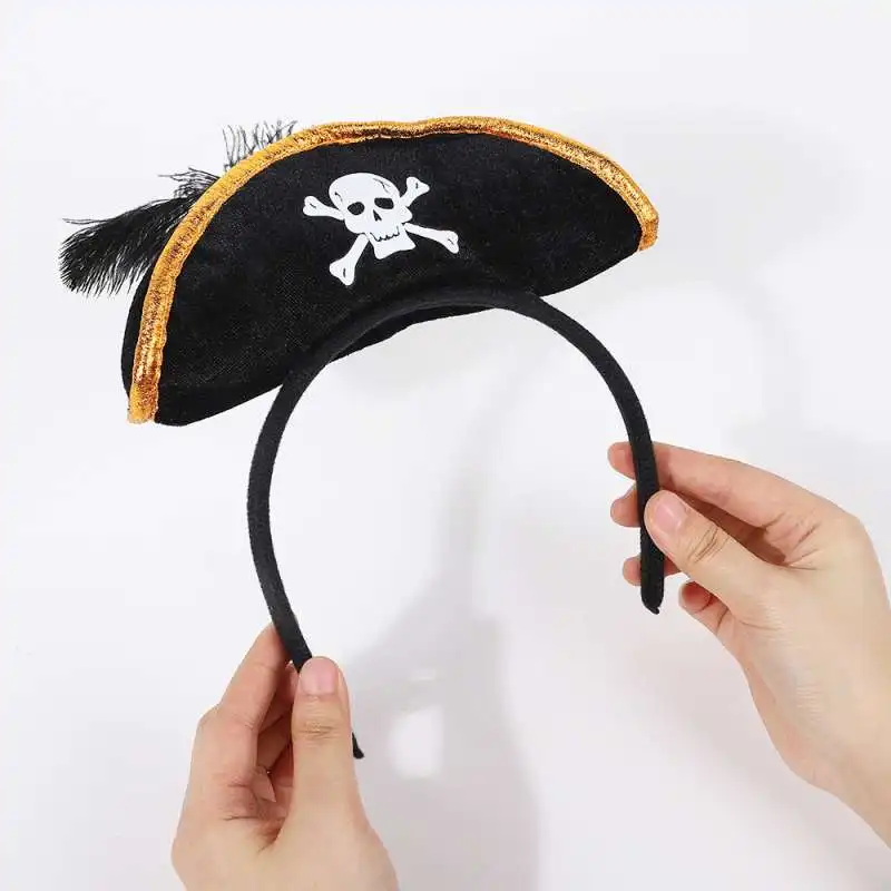 Chapeau de crâne de Pirate, bandeau de capitaine d'halloween, accessoires de Costume de jeu de rôle, décor de fête d'anniversaire pour enfant