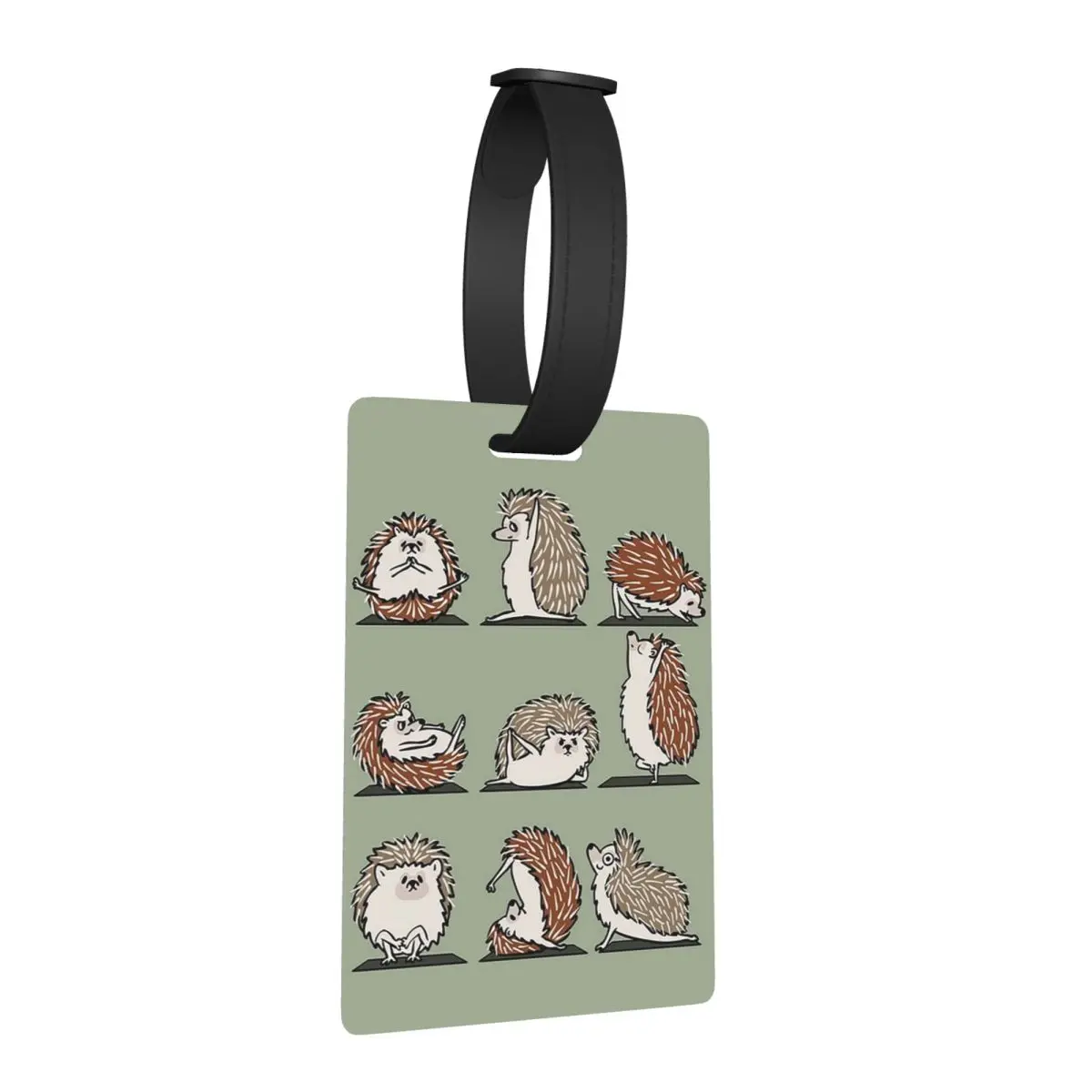 

Hedgehog Yoga Luggage Tags Suitcase Accessories Travel Cute Baggage Boarding Tag Label Holder ID Name Address