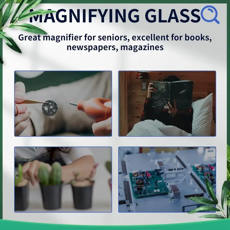 

(NEW) Magnifying Glass With Light, 25X 10X Rechargeable Handheld And Standing Magnifier For Reading, Inspection, Jewelry