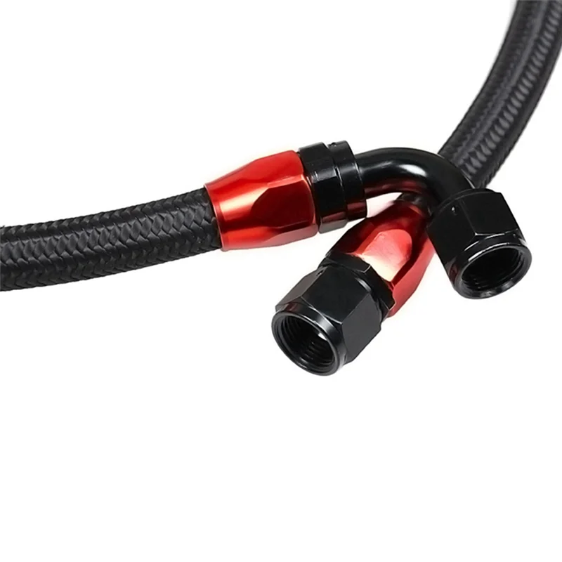 Автомобильный высокотемпературный масляный радиатор, труба масляного охлаждения AN10-0 ° +90 °   Черная нейлоновая труба