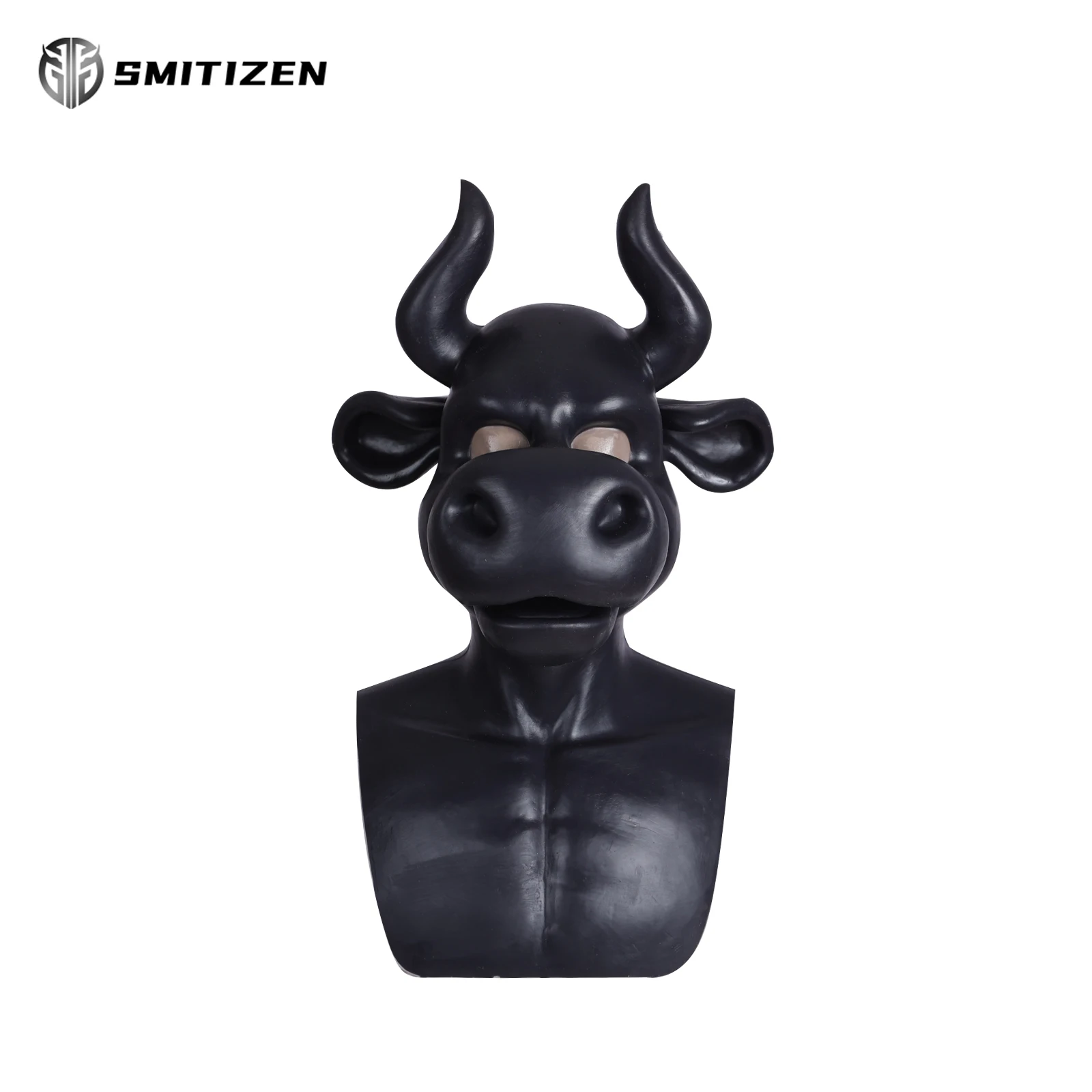 SMITIZEN Silicone Black Milk-producing Cow Mask Cartoon Cow Head for Cosplay Gay