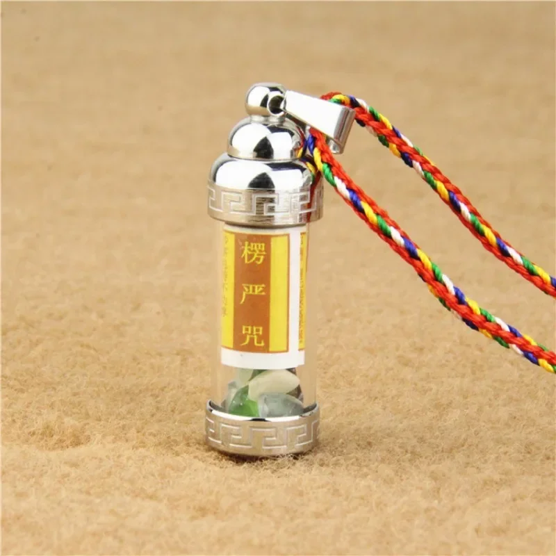 Transparent Shurangama Mantra Pendant Scripture Amulet Relic Tower Charm Hanger