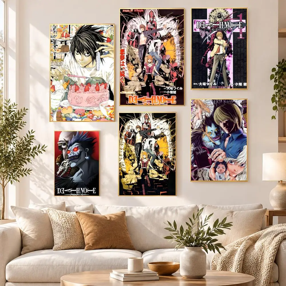 Anime Japanese Manga Art Death Note Poster HD Waterproof PP Self Adhesive Aesthetic Bedroom Dorm Gaming Room Home Decor Gift