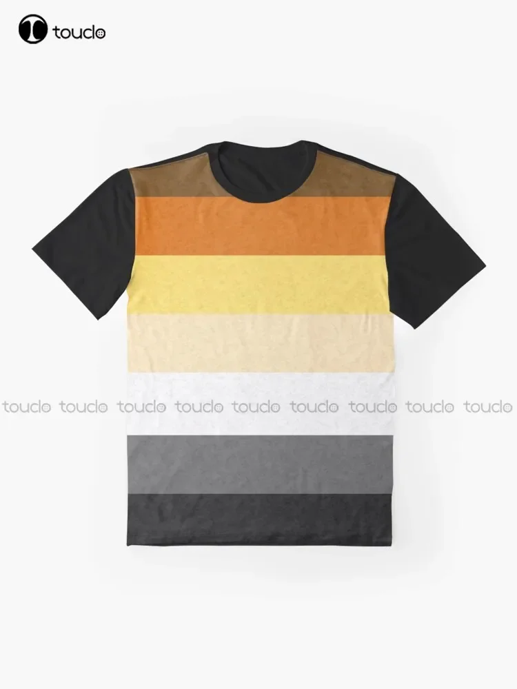 Gay Bear Pride Flag Colored Background Graphic T-Shirt Aldult Teen Unisex Digital Printing Tee Shirts Christmas Gift