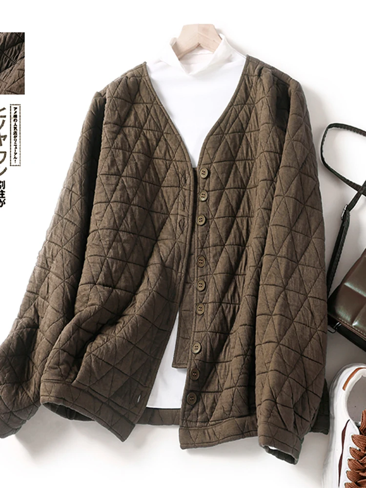 레트로 패션 다이아몬드 장식 여성 캐주얼 싱글 버튼 아우터 롱 슬리브 베이스볼 스타일 오픈 가디건