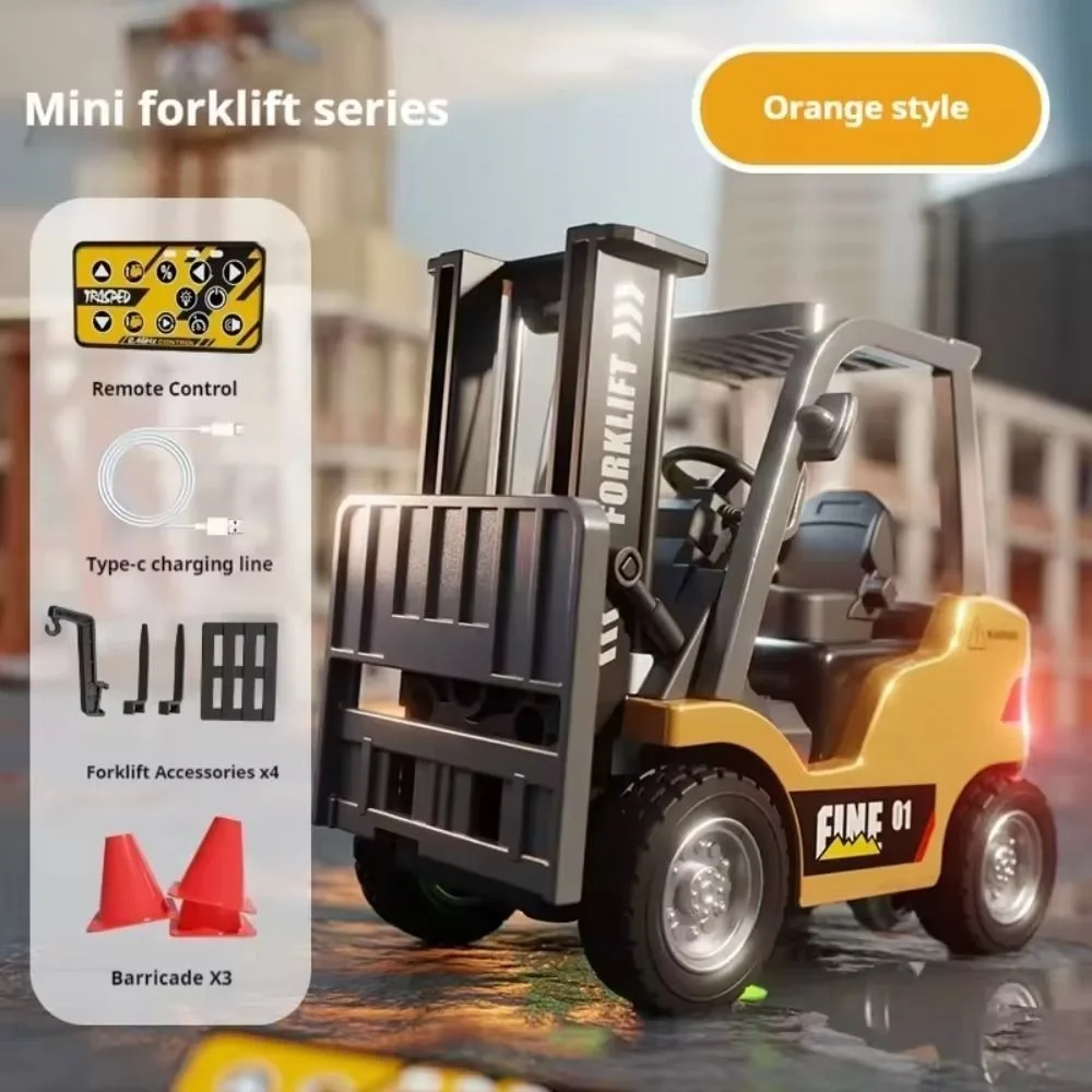 

High Quality Alloy 1/64 Remote-controlled Forklift Mini Collection Engineering Vehicle Boys Gift Tabletop Model