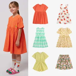 New Brand Dresses SS2025 Summer European and American Korean Fashion Trend Girls' Printed Dress