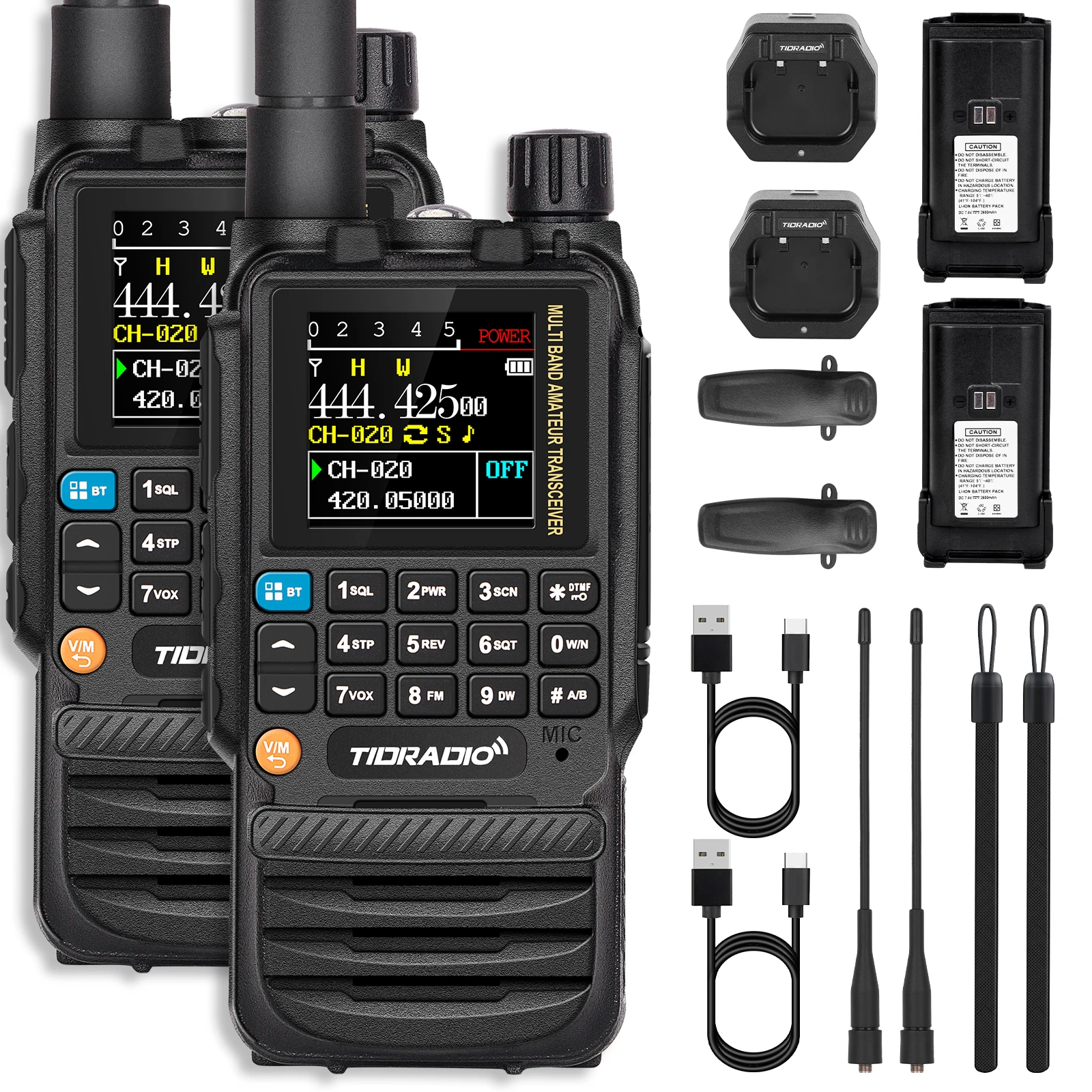 2PCS TIDRADIO H3 Walkie Talkies Long Range Wireless Programming Air Band Tow Way Ham Radio Wireless Set Portable Radio