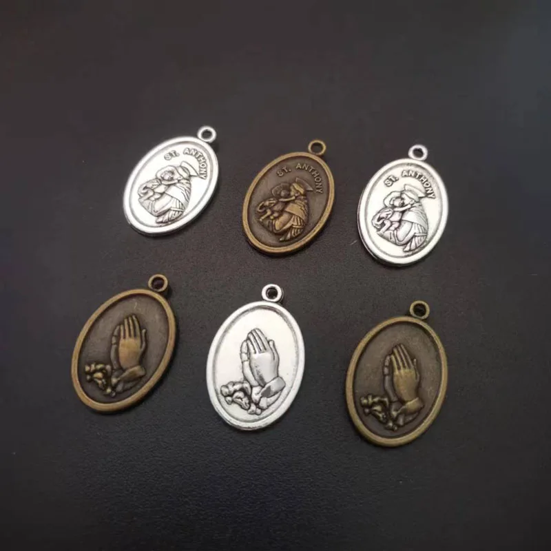 10pcs/lot Picture Color Letter ST.Anthony Alloy Charms Pendants For Jewelry Making DIY Handmade Craft