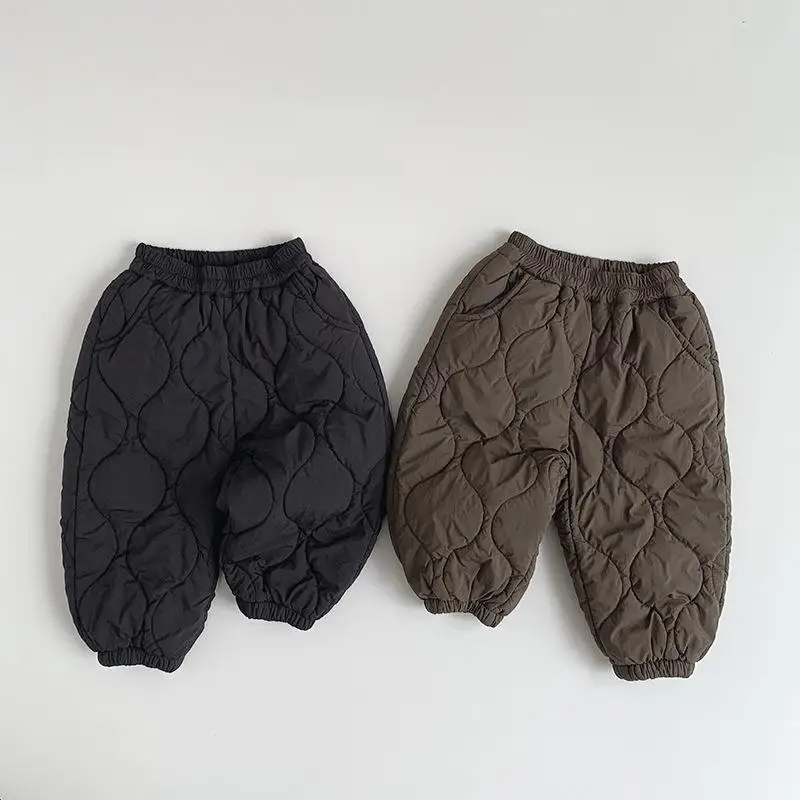 

2025 Winter New Children Warm Pants Plus Velvet Thick Baby Boy Casual Pantskids Girls Fleece Trousers Toddler Clothes