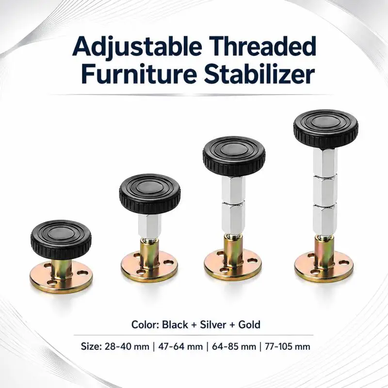 Verstellbarer Bettstabilisator, Teleskopstütze, Anti-Knarr-Befestigungshalterung für Möbel, Schrank, Bett, Kopfteil-Stopper, Dübelwerkzeuge – Detail 1