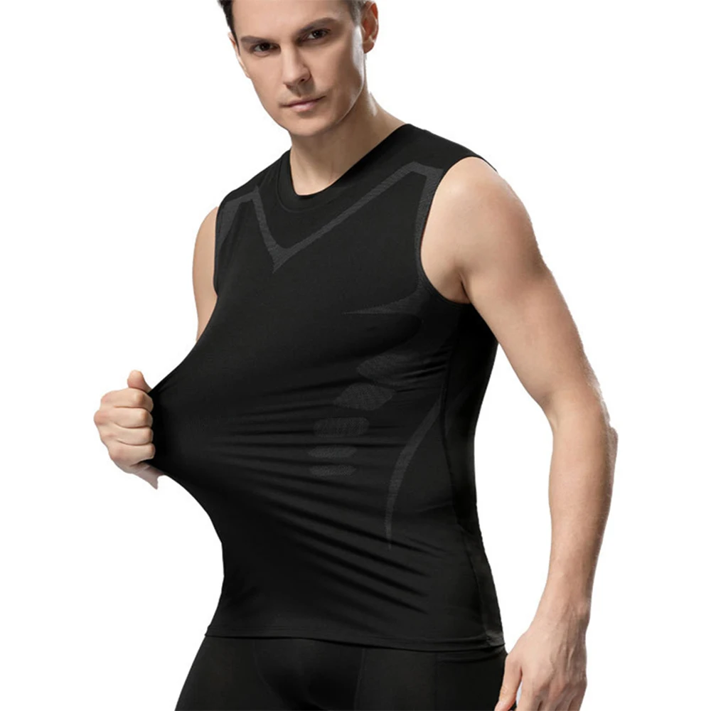 Men Running Vest Quick Dry Bodybuilding Sport Shirt Sleeveless Shirts Compression Tops Fitness Tight Singlet Rashgard Gym Vests