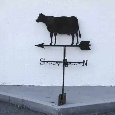 

Animal 3D Cow Wind Vane Decorative Yard Weathervane Halloween Iron Outdoor Black Roof Decoration