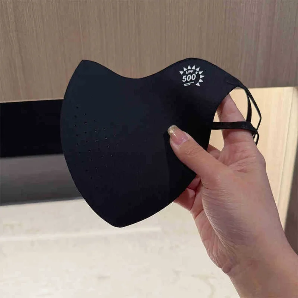 Oddychająca maska z jedwabiu lodowego, anty-UV UPF50+, pyłoszczelna maska przeciwsłoneczna, koronkowa siateczkowa maska do jazdy konnej, chroniąca narożniki oczu.