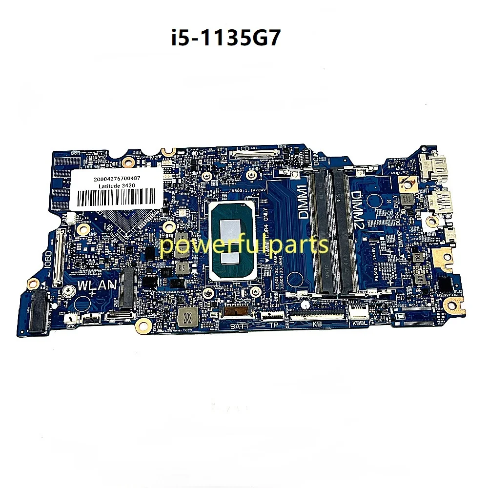 

Для материнской платы Dell Latitude 3420 014 Вт МВ 213105-2 213105-1 i5-1135G7, встроенный процессор, работает хорошо