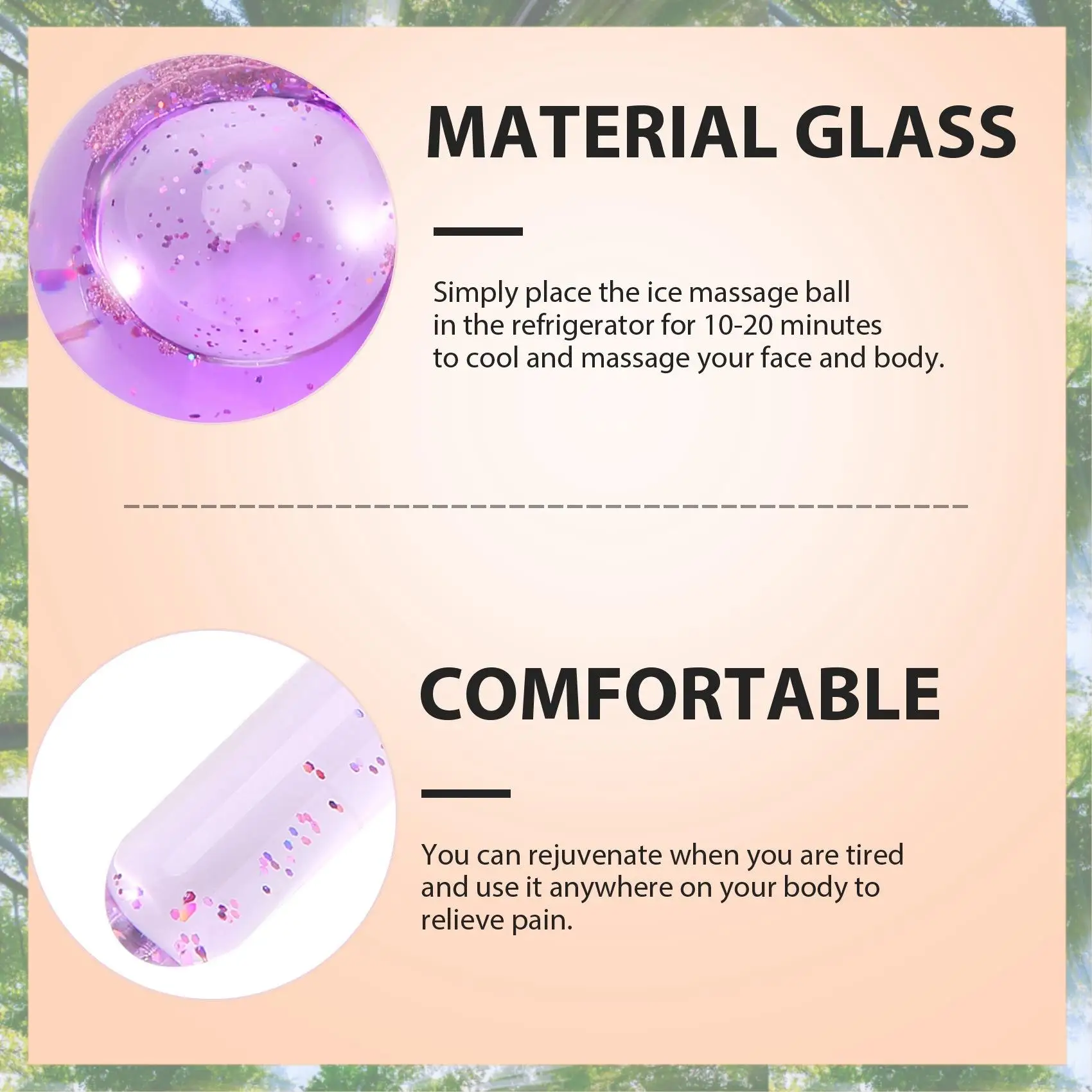 

L73A 2025-2Pcs Beauty Ice Hockey Face Massage Skin Care Crystal Glass Beauty Ball Ice Wave Stick