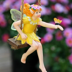 1 piece of swing flower fairy resin handicraft, garden decoration hanging piece, garden bonsai decoration hanging piece, home de